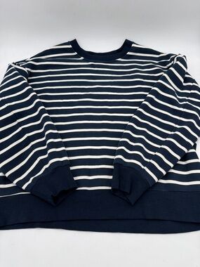 Lululemon Oversize Cropped Sailor Style Navy/White Sweater Small